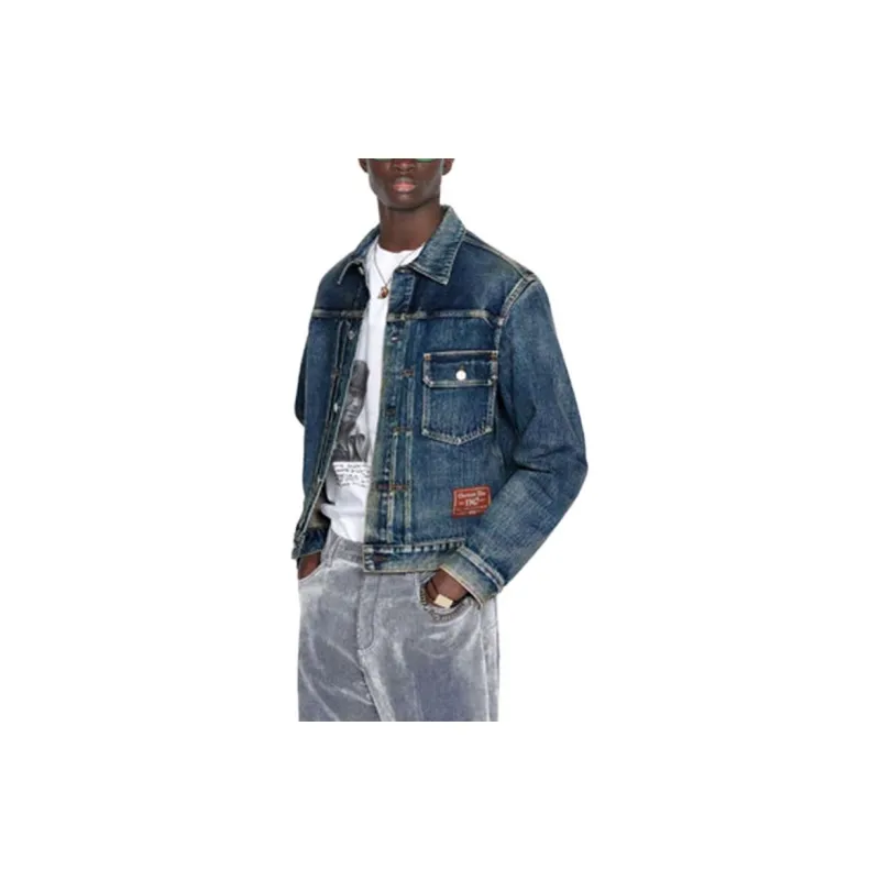 DIOR FW22 Denim Jacket Men's Blue-4