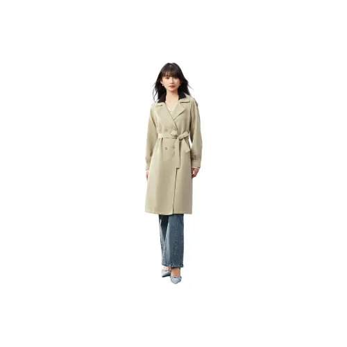 Love to serve Trench Coats Women's Light Khaki