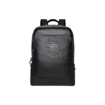 Chrisdien Deny Cow Leather With Fabric Backpack Regular Men's Black