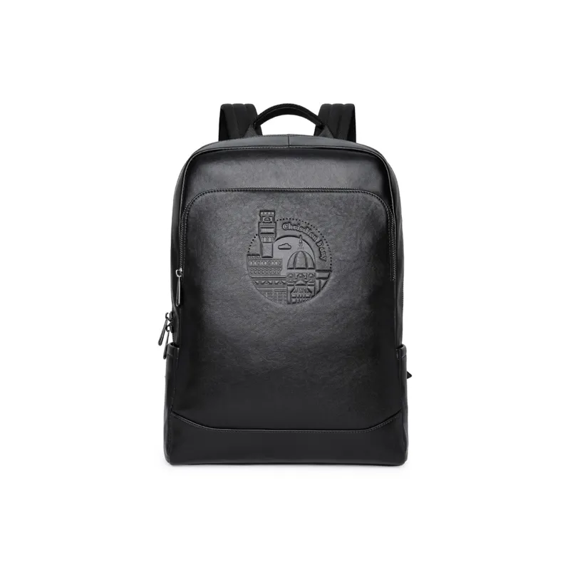 Chrisdien Deny Cow Leather With Fabric Backpack Regular Men's Black-0