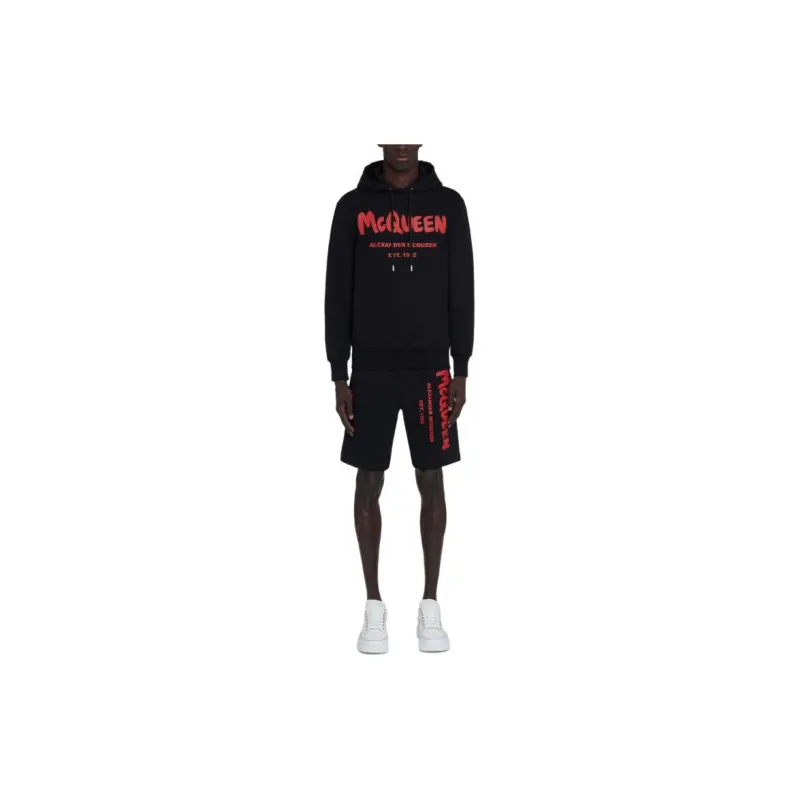 Alexander McQueen Graffiti Logo Printed Sweatshorts-1