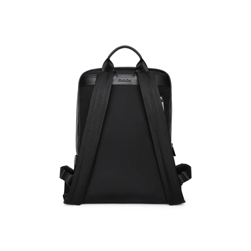 Chrisdien Deny Cow Leather With Fabric Backpack Regular Men's Black-2