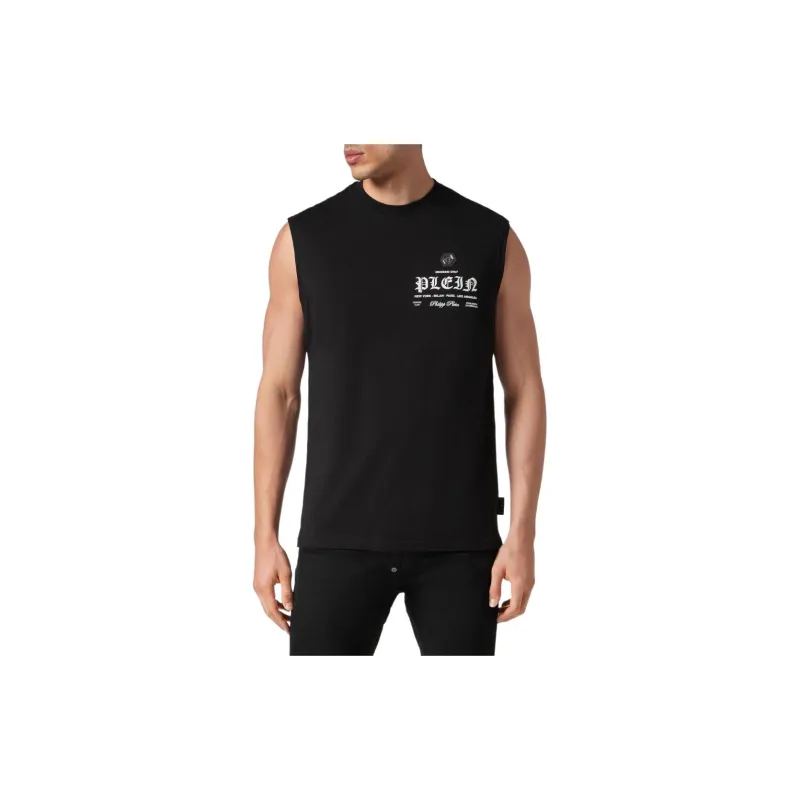 PHILIPP PLEIN Logo print Crew neck Tank Top-3