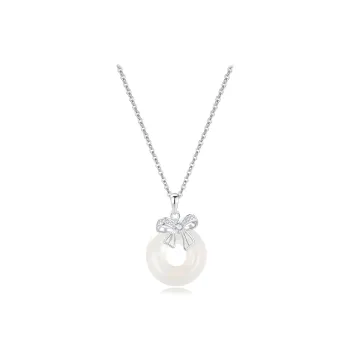 Teddy Bear Collection Chalcedony S925 Sterling Silver Necklace Women's