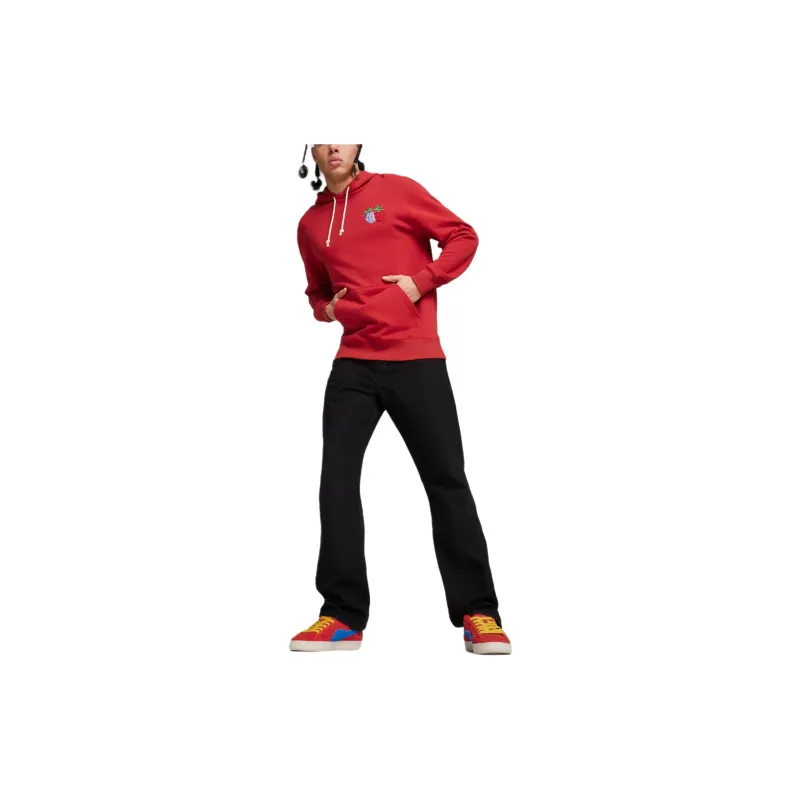 PUMA One Piece Hoodie Sweatshirt Men's Burgundy-2