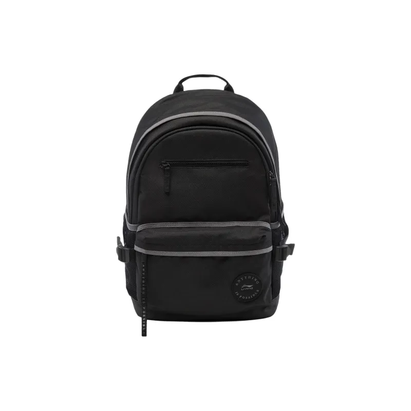 LiNing Sports Life Collection Polyester Backpack Unisex Black-0