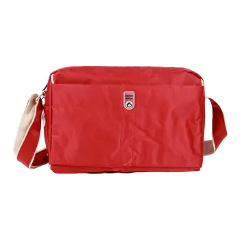 Diplomat Nylon Shoulder Bag Crossbody Bag Small Size Unisex Black/Red