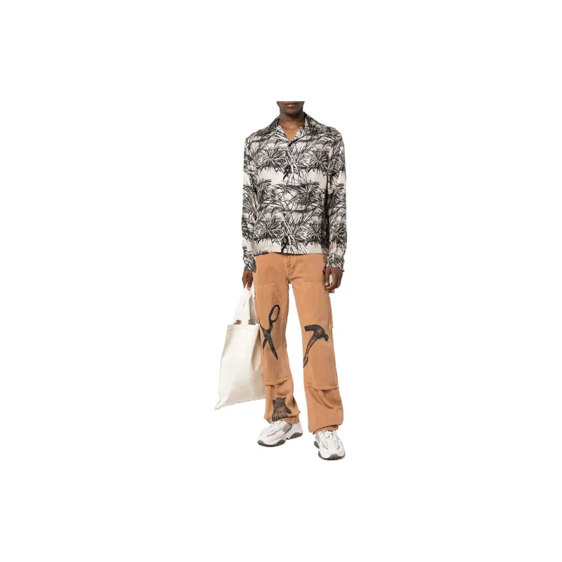 AMIRI Floral Aloha Long Sleeve Bowling Shirt-1