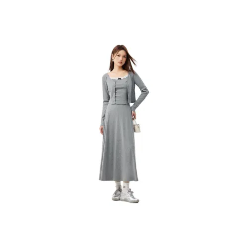 Love to serve Two Piece Skirt Sets Women's Gray