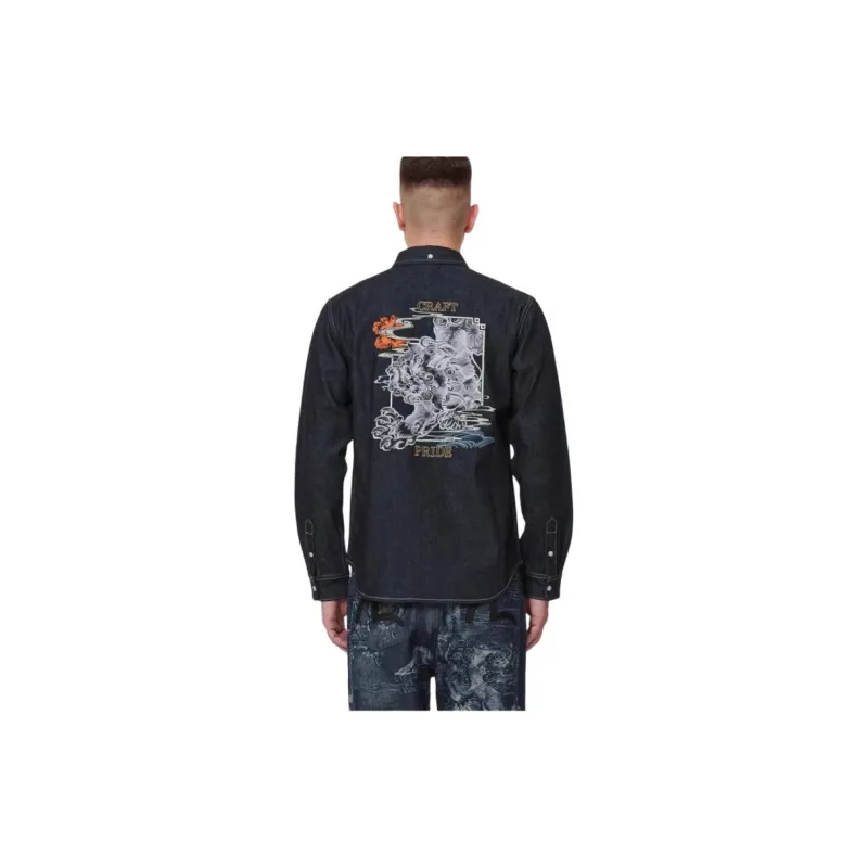 EVISU Shirts Men Denim Blue-2