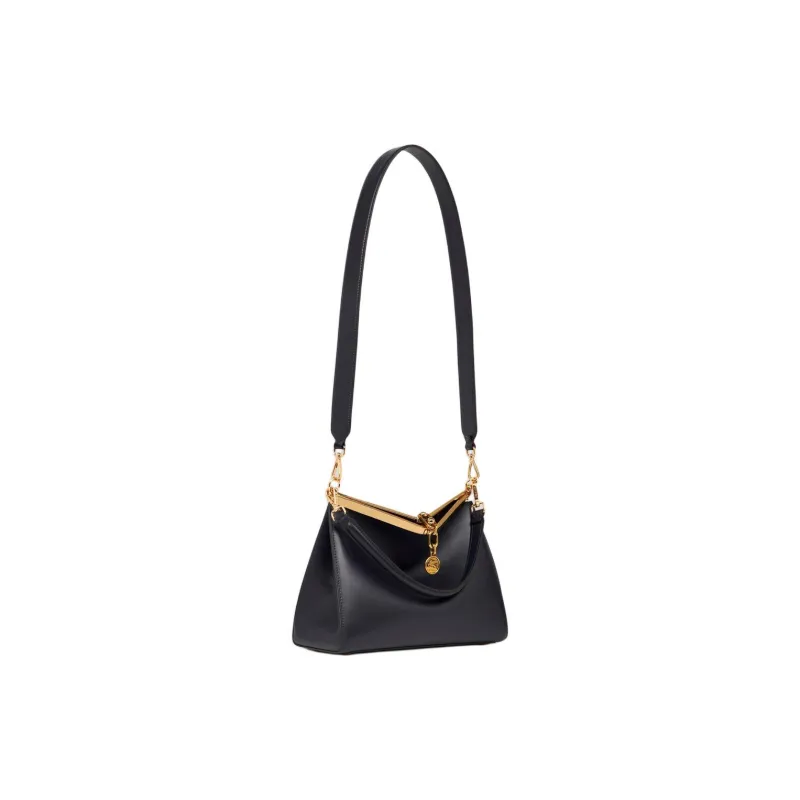 ETRO Leather Portable Crossbody Bag Shoulder Bag Medium Size Women's Navy Blue-3