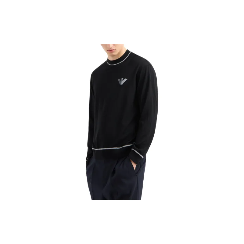 EMPORIO ARMANI Virgin wool Jumper With Jacquard Logo Detail-4