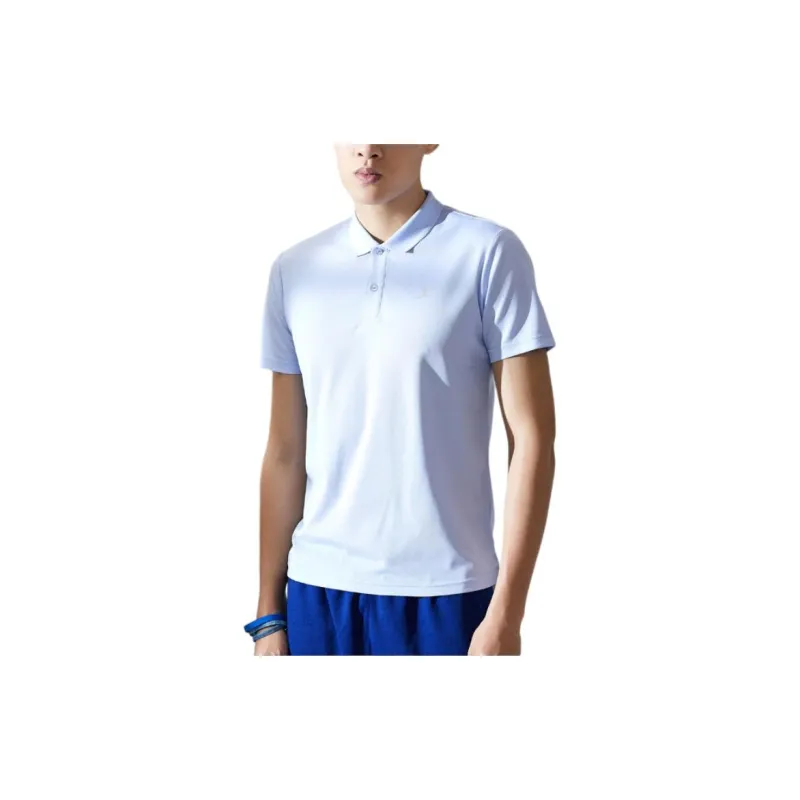 XTEP Comprehensive Training Short Sleeved Polo Shirt Men's Light Blue-3