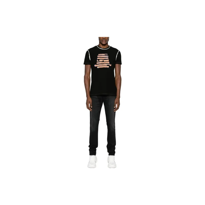 DIESEL T-Diegor-Raw-N2 Logo Embroidered T-Shirt-1