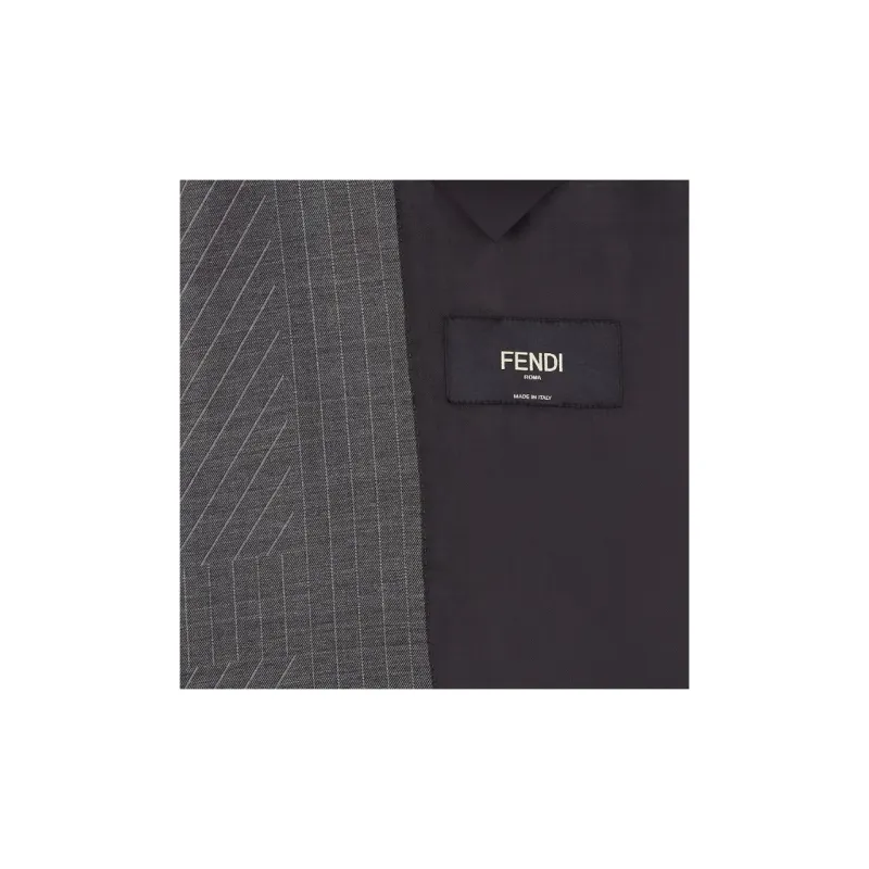 FENDI Logo Jacquard Single Breasted Jacket-4