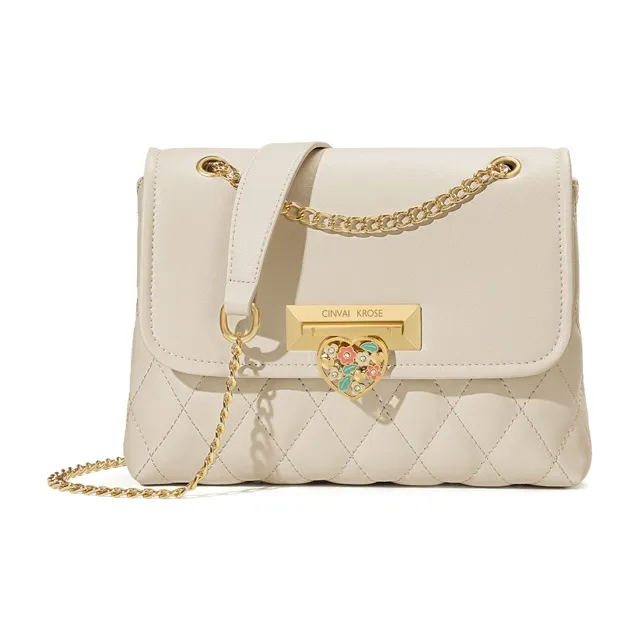 Simvay Clos Cow Leather Patchwork Synthetic Leather Handheld Shoulder Bag Small Size Women's White/Black/Pink-1
