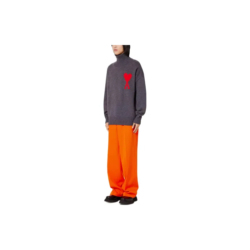 Ami Paris Ami De Coeur Roll Neck Jumper-1