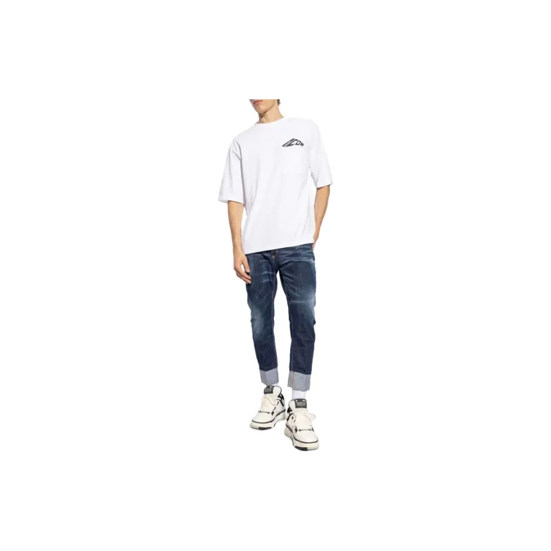 DSQUARED 2 Logo Printed Crewneck T Shirt-3