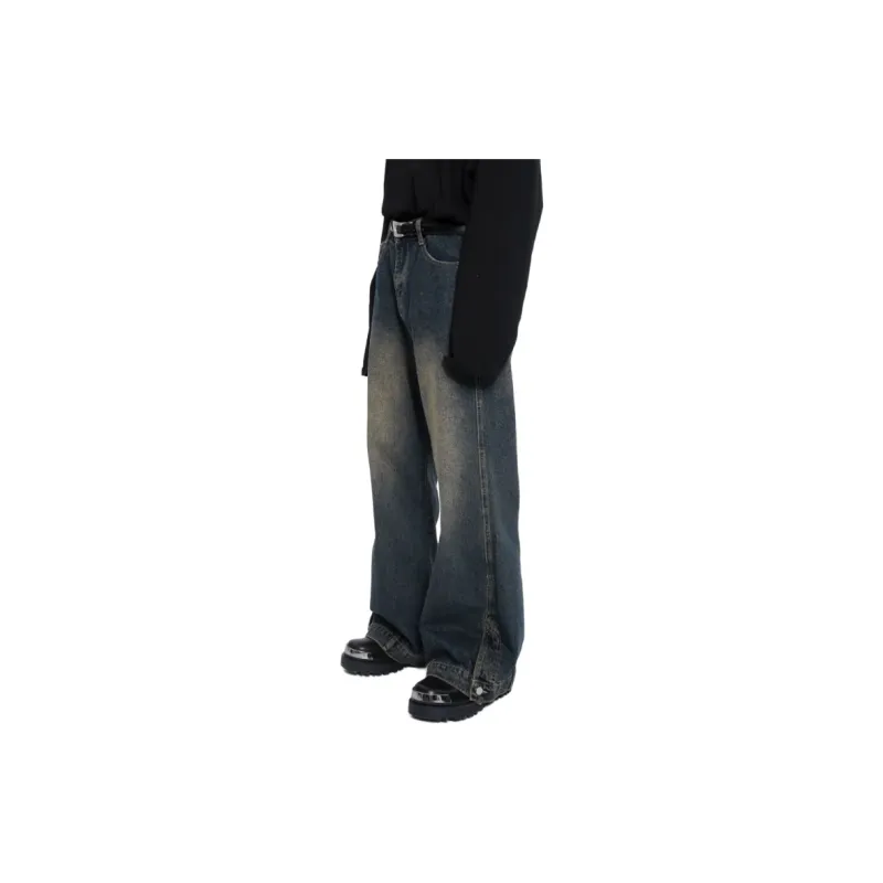 TESTUNG Jeans Unisex Rusty Earth Tone And Black Classic Color Scheme-5