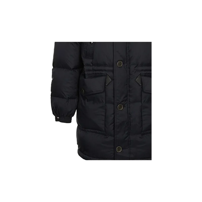 Burberry SS23 Down Jacket Nylon Mid Length Over The Bottom Thickened Coat Men's Marine Blue-5
