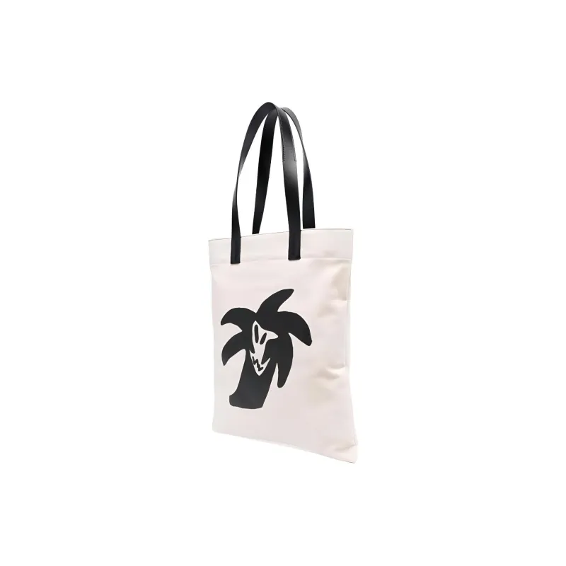 PALM ANGELS Logo print Canvas Tote Bag-1