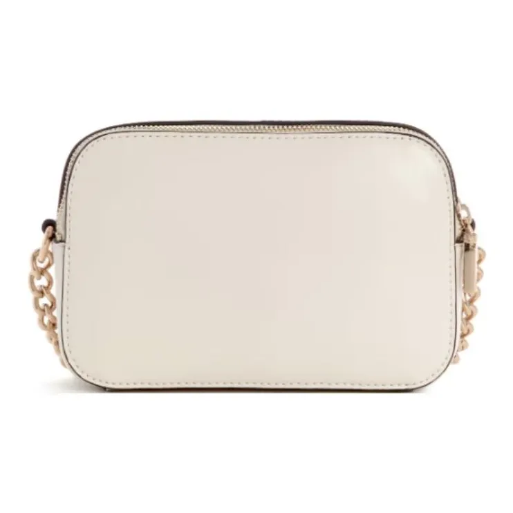 GUESS Smooth Artificial Leather Camera Bag Shoulder Bag Crossbody Bag Women's Gray White-2