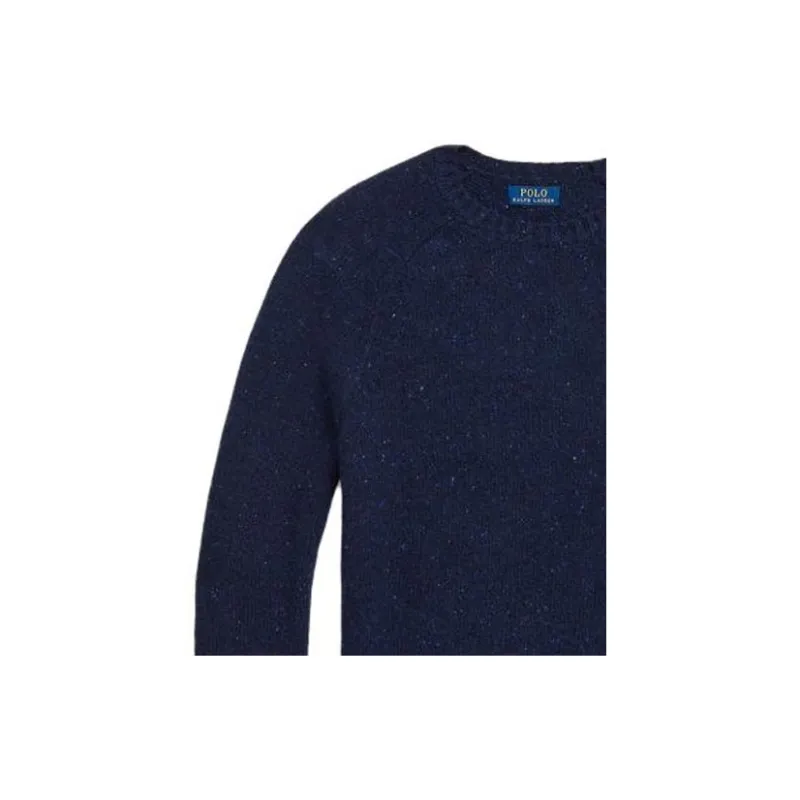 Polo Ralph Lauren FW23 Crew Neck Fitted Long Sleeved Knitwear Men's Marine Blue-4