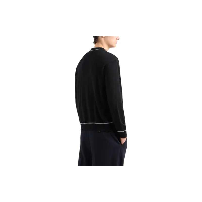 EMPORIO ARMANI Virgin wool Jumper With Jacquard Logo Detail-3