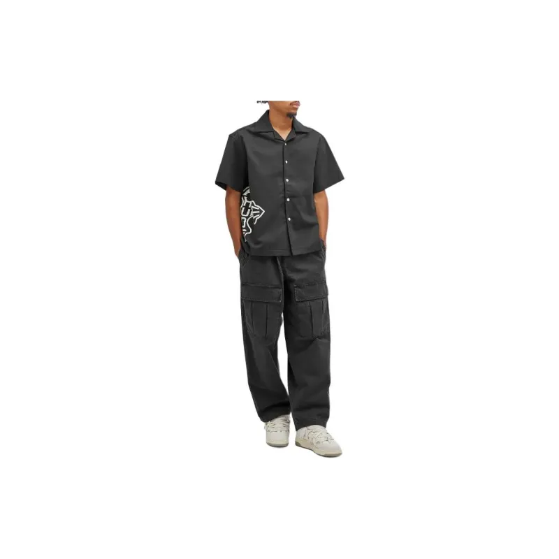 RHUDE Cross Logo Snap Shirt-1
