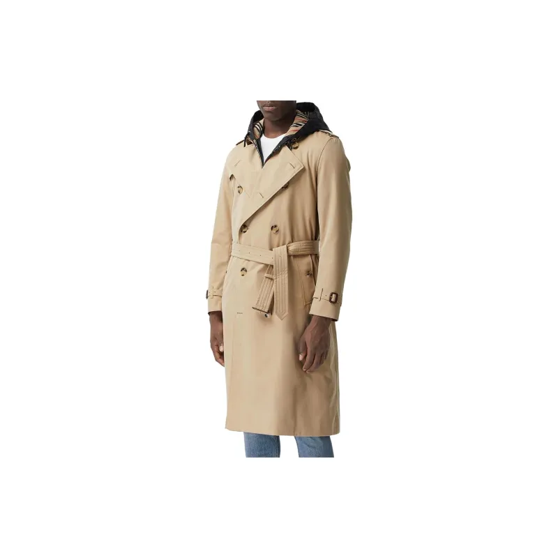 Burberry Trench Coat Men's Gray Yellow-3