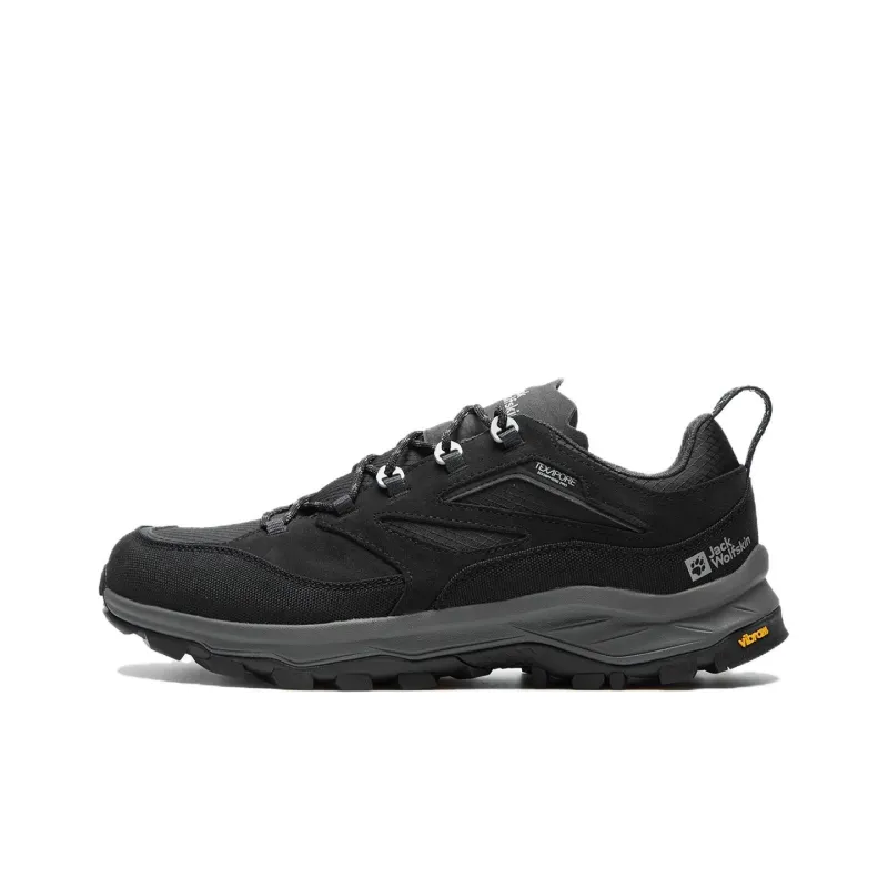 Jack Wolfskin Slip Resistant Low Top Trekking Shoes Women's Dark Gray Blue-0