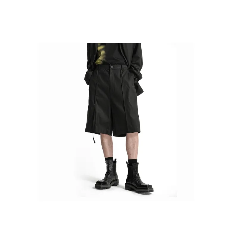 HUANXIANGZHE Casual Shorts Unisex Black-3