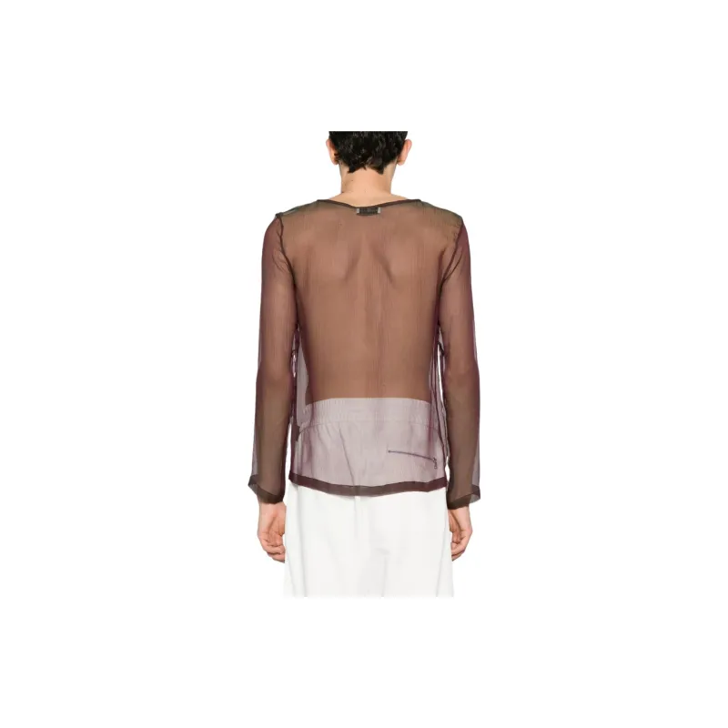 DRIES VAN NOTEN Plissé Silk Shirt-3
