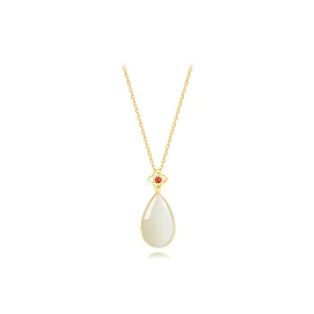 Muyan Colored Glaze Orchid Ruyi Necklace Women's