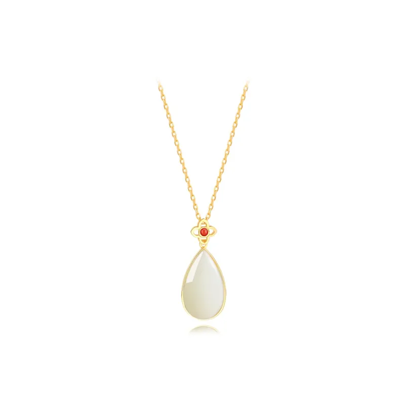 Muyan Colored Glaze Orchid Ruyi Necklace Women's-0