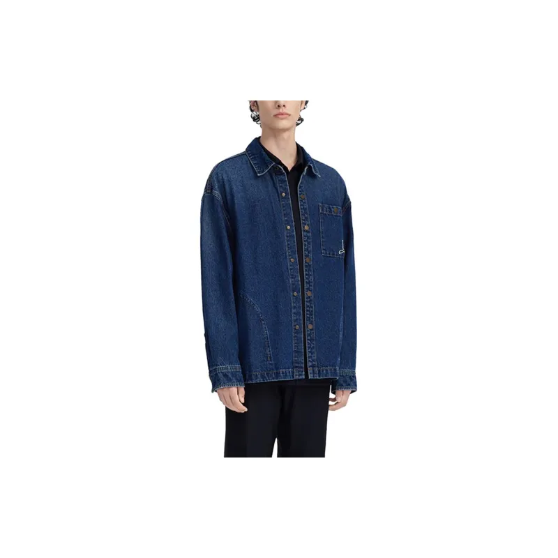 LI NING 1990 Classic Collection Denim Jacket Men's Twilight Indigo-4