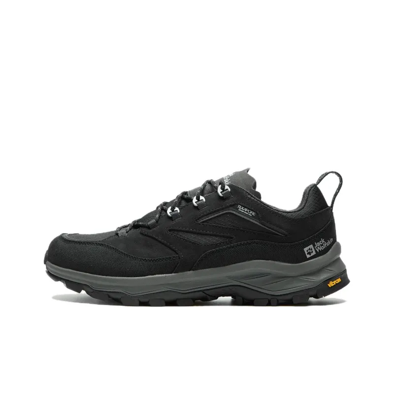 Jack Wolfskin Anti Slip And Wear Resistant Water Resistant Low Top Trekking Shoes Men's Dark Gray-0