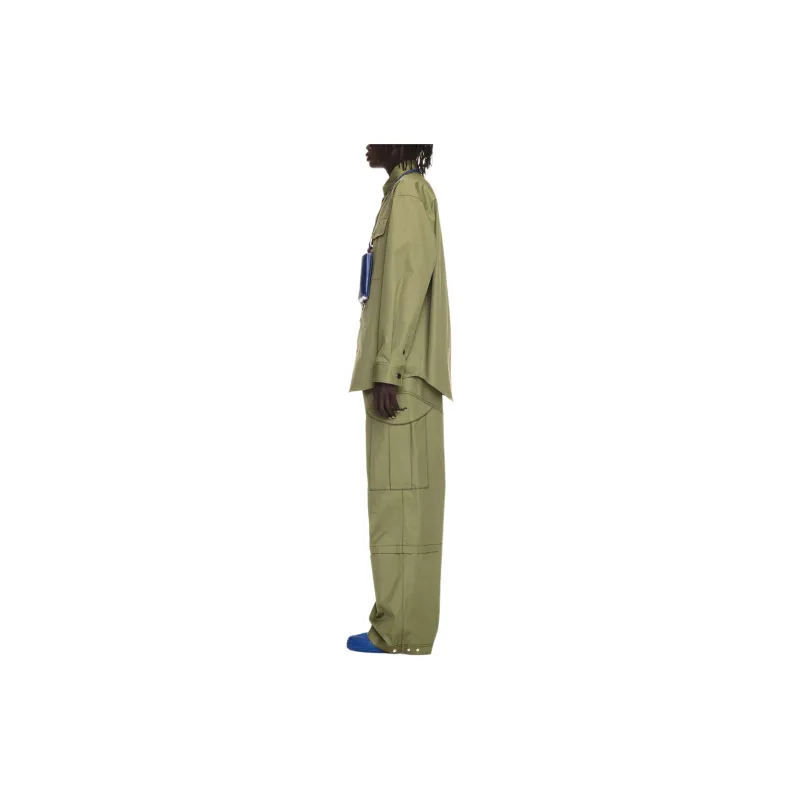 OFF WHITE Logo Embroidered Straight Leg Pants-3