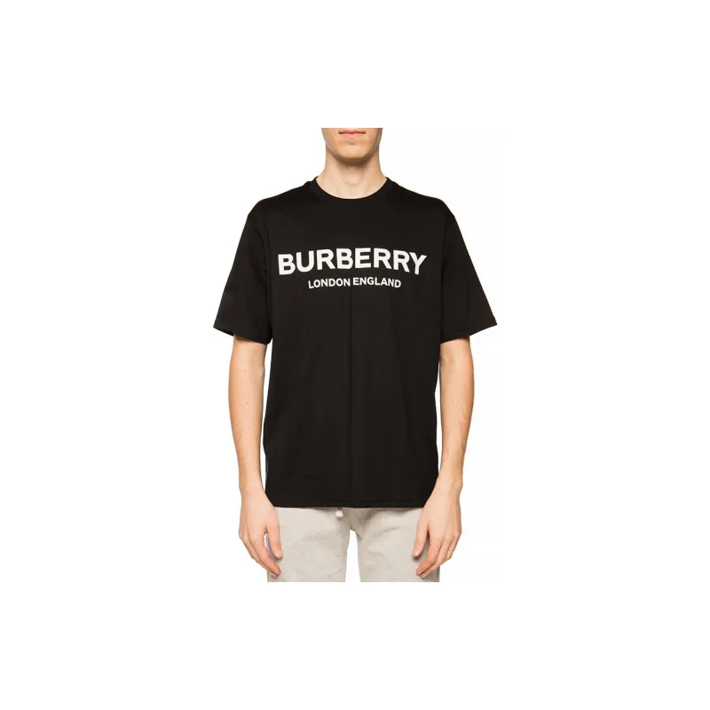 Burberry Men Logo Print T-shirt Black-3