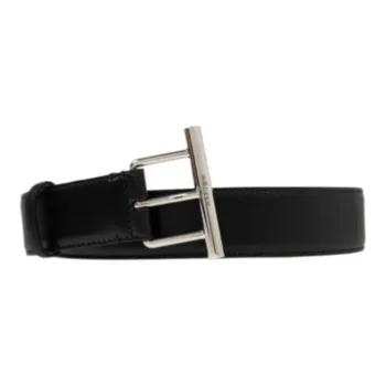 Alexander McQueen T Bar Buckled Logo Engraved Belt