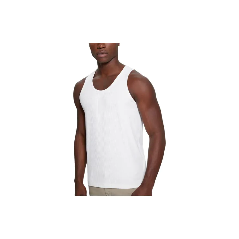 GUESS Eco Cyrus Ribbed Tank Tank Tops Men's White-3