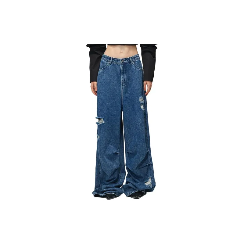 ANNAKIKI Spring Distressed Jeans Unisex-1