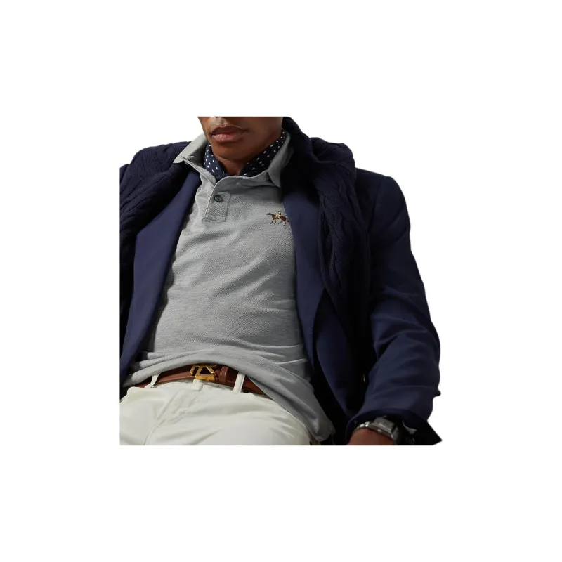 Ralph Lauren Purple Label Polo Shirt Men's Light Heather Gray-2