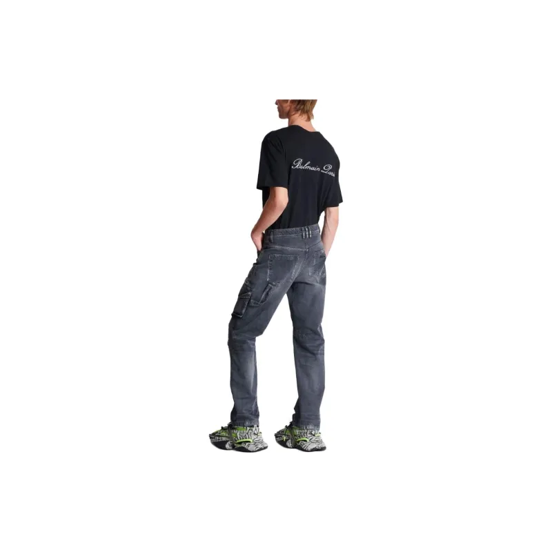 BALMAIN Distressed effect Cargo pockets Jeans-2