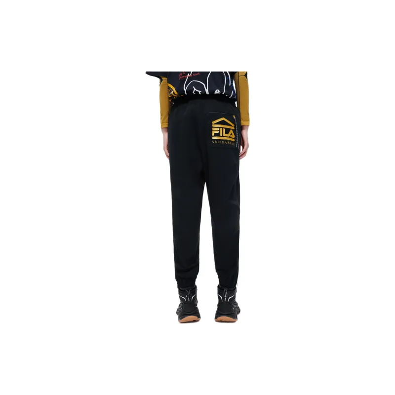 FILA FUSION x Aries Knitted Sports Pants Unisex Pitch Black-2