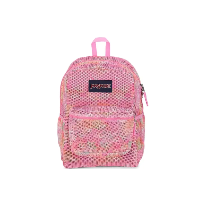 JanSport Recycled Polyester Mesh Backpack Unisex Neon Daisy-0