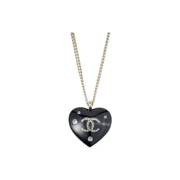 CHANEL Resin Necklaces Women's Black/Gold