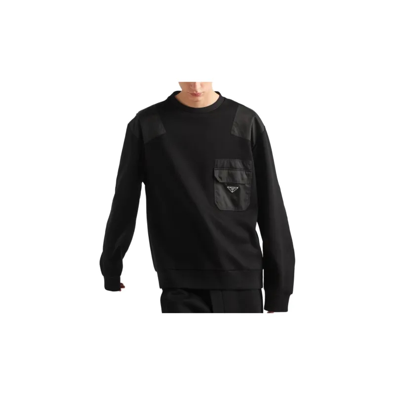 PRADA Triangle logo Panelled Sweatshirt-3