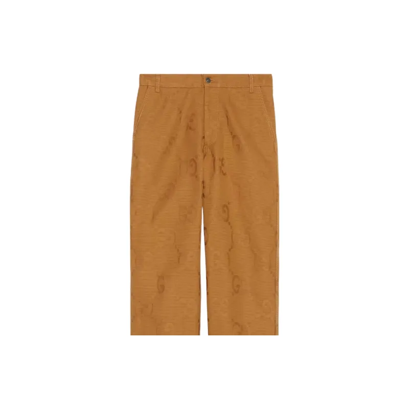 GUCCI GG jacquard Cotton Straight Trousers-4