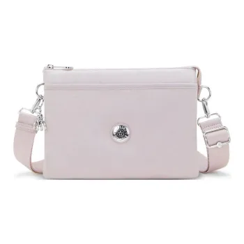 Kipling Polyamide Shoulder Bag, Crossbody Bag Large Size Unisex Shimmery Silver